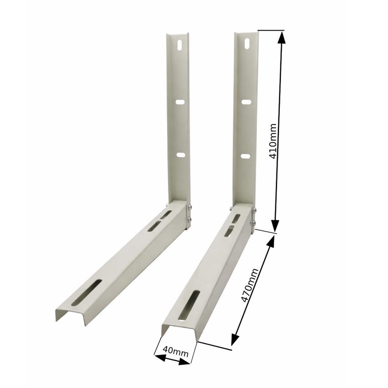 Set console AC rabatibile metal albe 410 x 470  (setul contine 2 brate) -schita