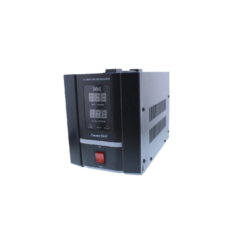 Stabilizator automat de tensiune cu servomotor Well 1000VA/600W, AVR-SRV-CONSTANT1000-WL, Protectie la Tensiune scazuta, Supratensiune, Supraincalzire, Scurt Circuit 0