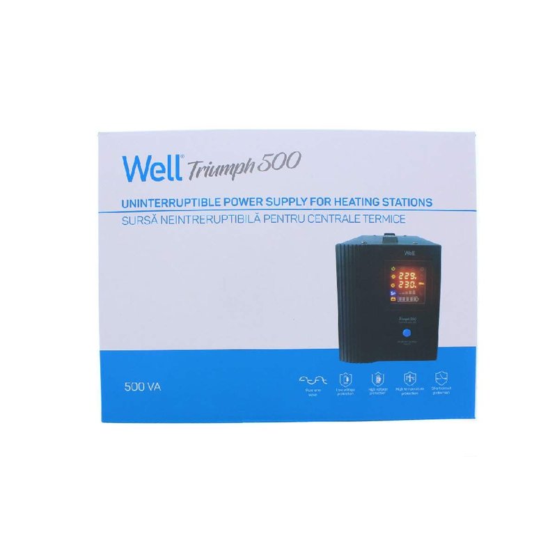 UPS centrala termica Well UPS-HEATST-TRIUMPH500VA-WL, sursa neintreruptibila, capacitate 300W 2