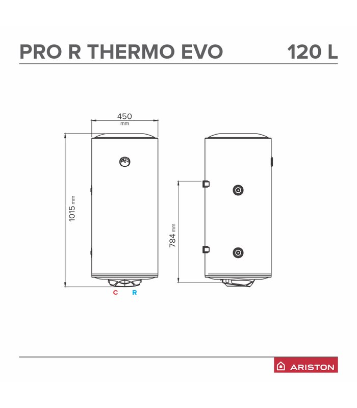 Boiler termoelectric Ariston Pro R EVO 120 VTS EU, 120 litri, serpentina stanga, 3060649 2