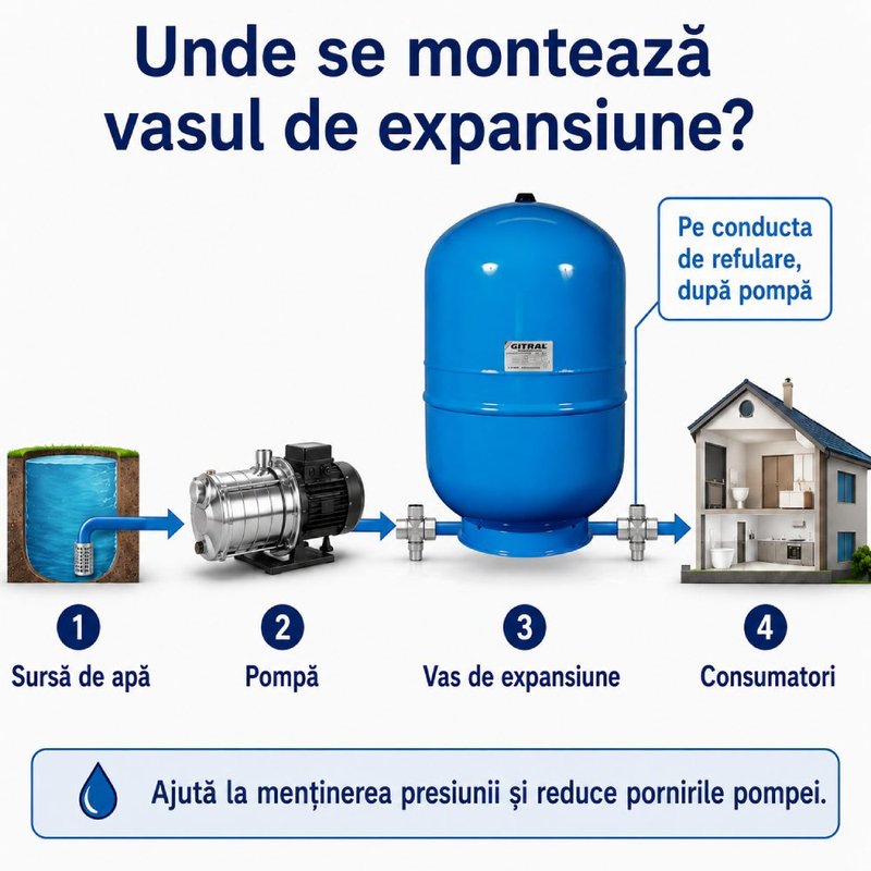 Vas de expansiune 150 litri Gitral HYB150, membrana fixa, 10 bar, 11A0015011 2
