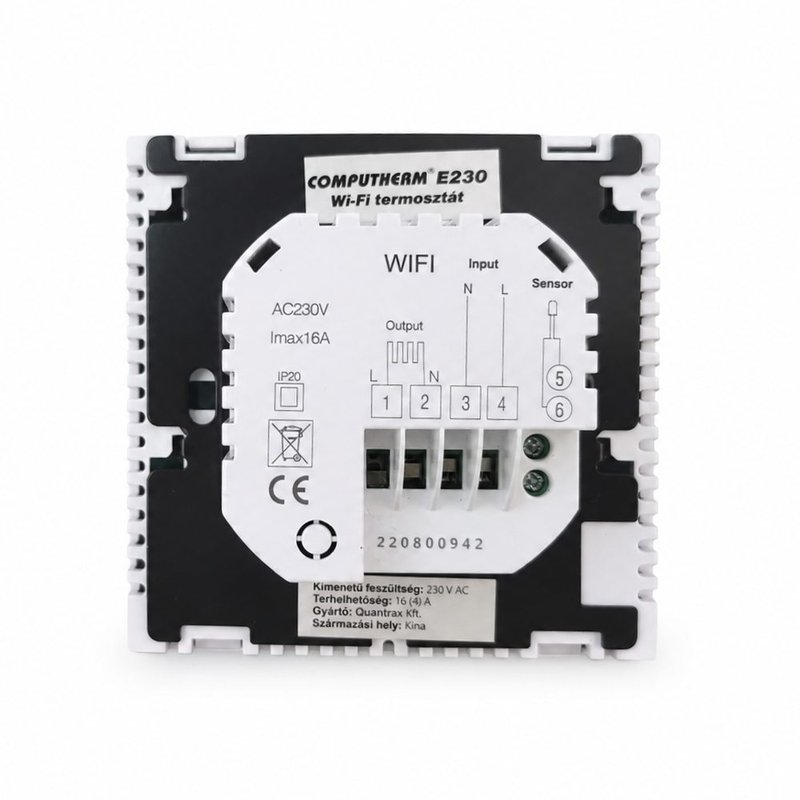 Termostat incalzire pardoseala electrica WiFi Computherm E230, digital, programabil 5