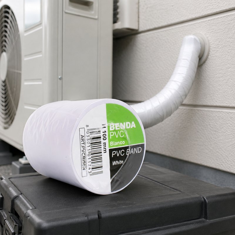 Banda matisat aer conditionat PVC alba neadeziva Facot, latime 10 cm x 25 m, PVCBI25N 3