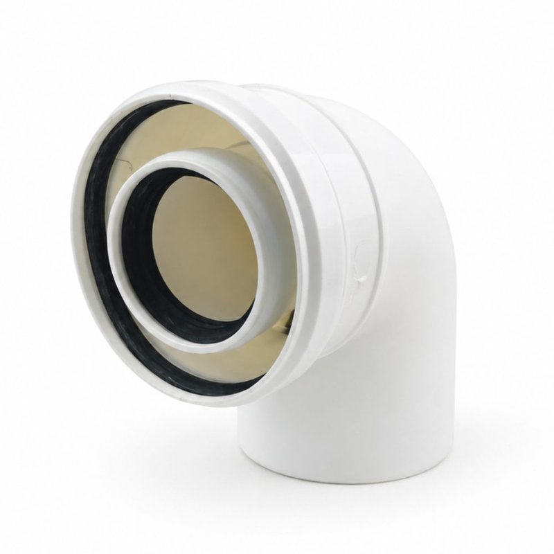 Cot prelungire centrala termica condensare ATI 90 grade, PP/PP, diametru 60 / 100, WBPP61090