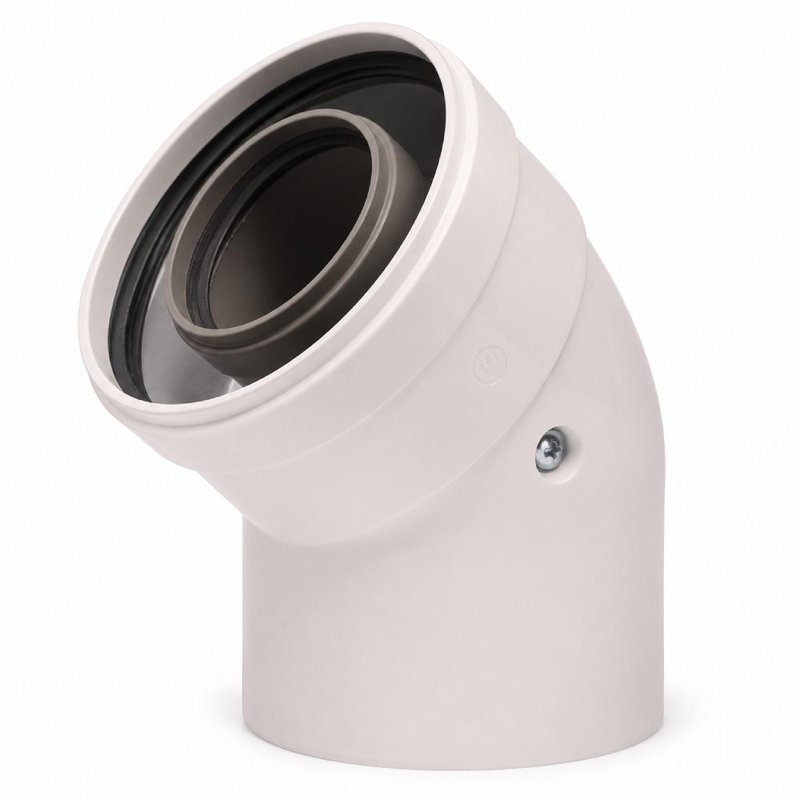 Cot prelungire centrala termica condensare ATI 45 grade, PP/ALL, diametru 60 / 100, WBCUR61045 1