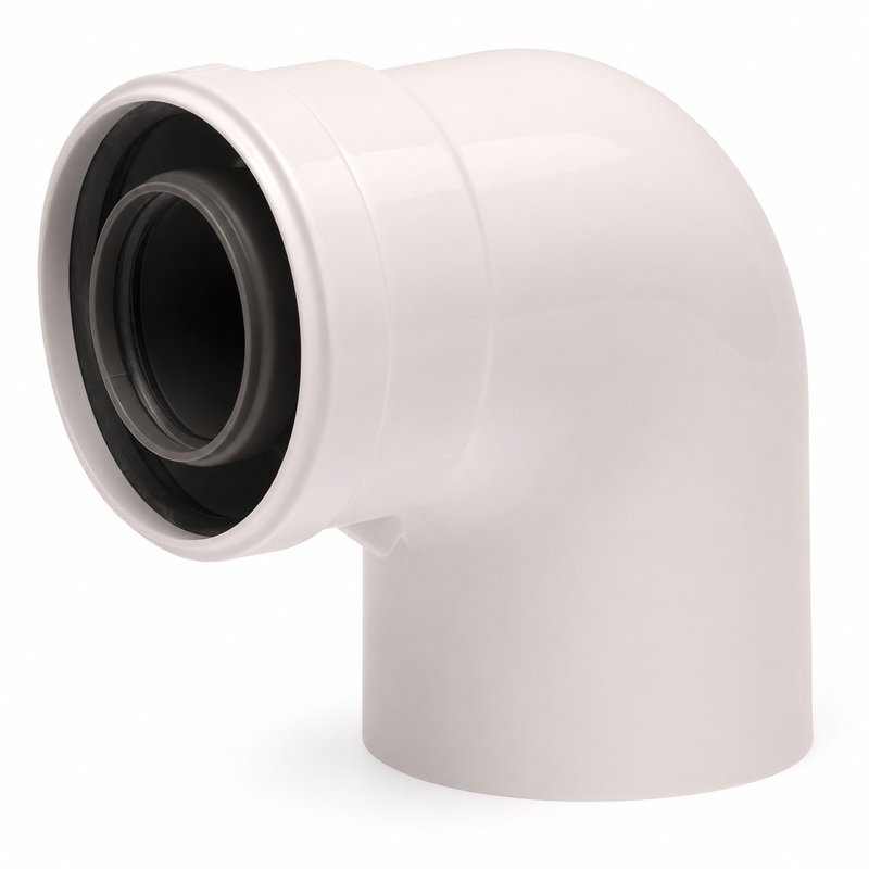 Cot prelungire centrala termica condensare ATI 90 grade, PP/ALL, diametru 60 / 100, WBCUR61090 1