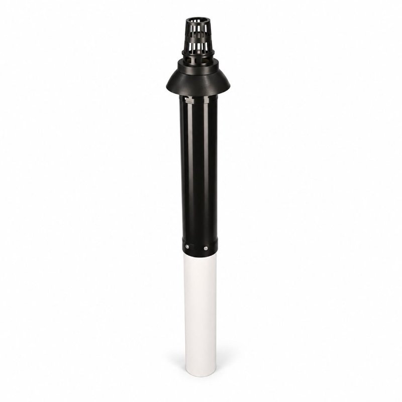 Terminatie verticala centrala condensare ATI diametru 80/125, PP/ALL, neagra, WNTC100501