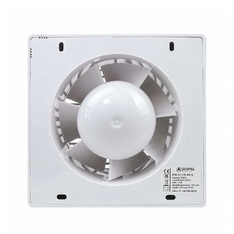 Ventilator casnic axial cu temporizator si senzor de umiditate Dospel POLO 5 120 WCH 2