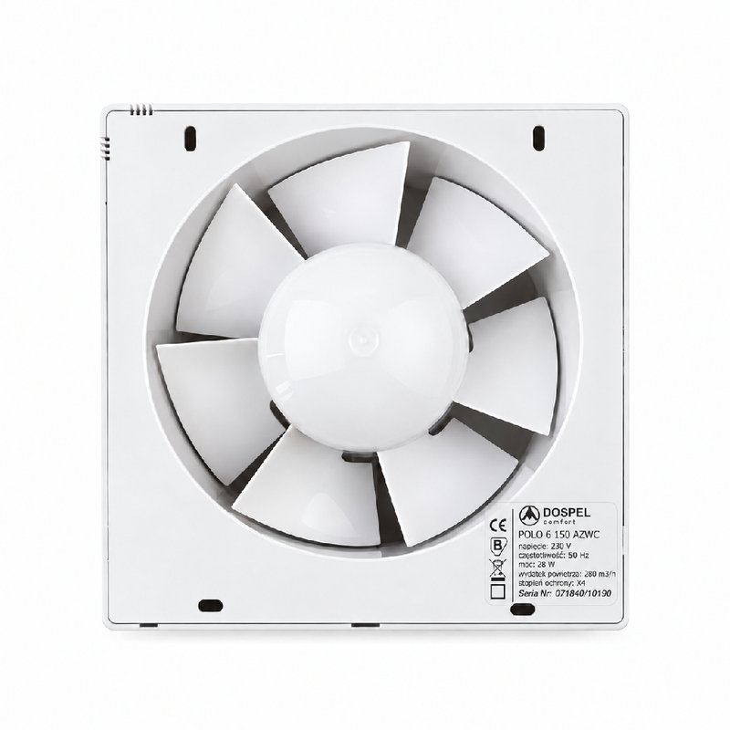 Ventilator casnic axial cu jaluzele automate si temporizator Dospel Polo 6 150 AZWC 33