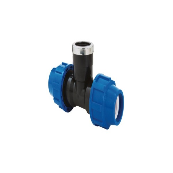 Teu compresiune PeHD 63x2x63 FI, filet interior Poliext - Prompt Service