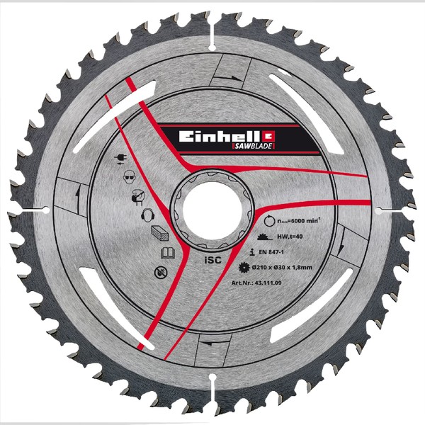 Disc fierastrau circular, 210x30x1.8 mm, Z = 40 Einhell  - 4311109