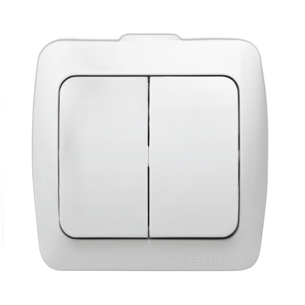 Intrerupator dublu aplicat Elbi Zirve 10A, EL0000448, alb - Prompt Service