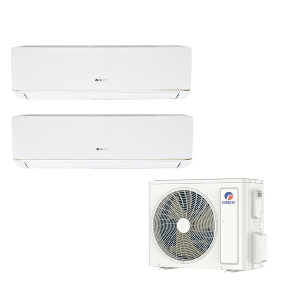 Pachet aer conditionat multisplit GREE, unitate interna 1 x 9000 btu + unitate interna 1 x 12000 btu + unitate externa 24000 btu