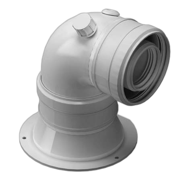 Cot evacuare centrala termica condensare ATI Tip 05, PP/PP, diametru 60 / 100, WBPPCUR61005 - Prompt Service