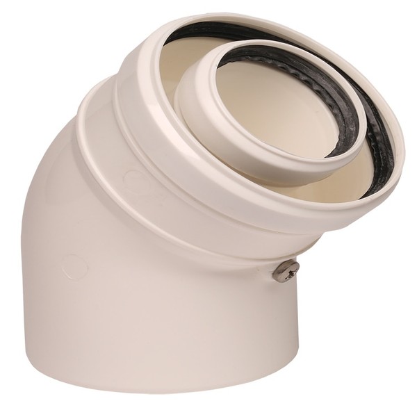 Cot prelungire centrala termica condensare ATI 45 grade, PP/PP, diametru 60 / 100, WBPP61045 - Prompt Service