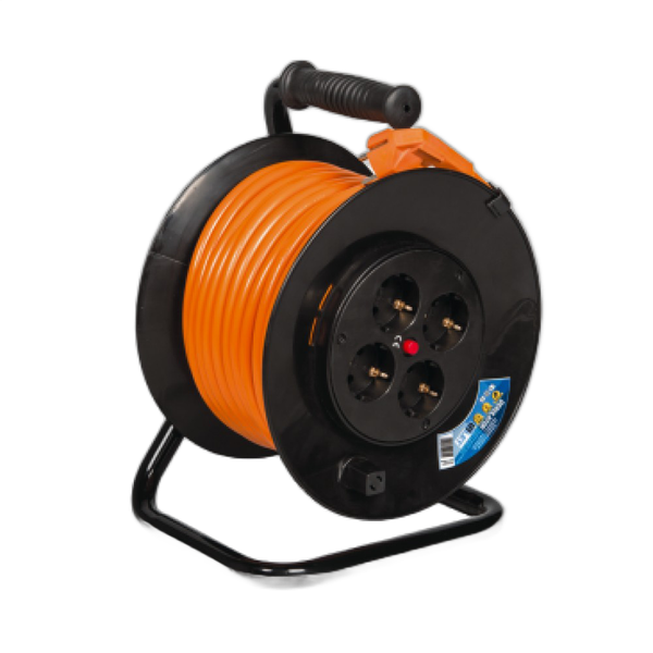 Prelungitor cu tambur 40 m, 4 prize, 3x1.5, Inlet - Prompt Service