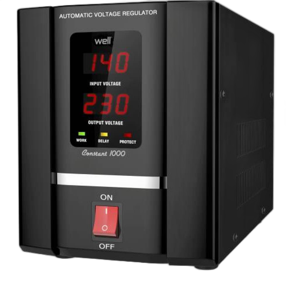 Stabilizator automat de tensiune cu servomotor Well 2000VA, AVR-SRV-CONSTANT2000-WL, Protectie la Tensiune - Prompt Service