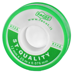 Banda teflon PTFE Facot latime 12 mm, lungime 25 m, grosime 0.076 mm, TEF1225F