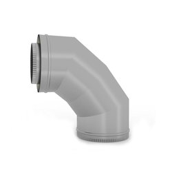 Cot 90 grade neizolat evacuare fum, inox, diametru 250 mm