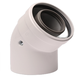 Cot prelungire centrala termica condensare ATI 45 grade, PP/ALL, diametru 60 / 100, WBCUR61045