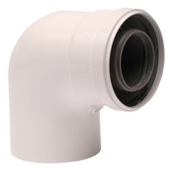 Cot prelungire centrala termica condensare ATI 90 grade, PP/ALL, diametru 60 / 100, WBCUR61090