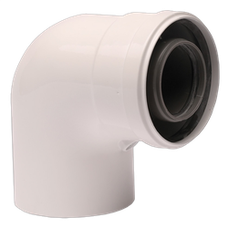 Cot prelungire centrala termica condensare ATI 90 grade, PP/ALL, diametru 60 / 100, WBCUR61090