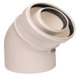 Cot prelungire centrala termica condensare ATI 45 grade, PP/PP, diametru 60 / 100, WBPP61045