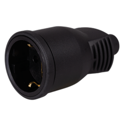 Cupla cauciuc cu contact de protectie, negru, Ipee