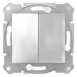 Intrerupator dublu Schneider Sedna, fara cadru, SDN0300121, alb, EL0027015