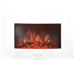 Semineu electric de perete, cu Display LED, Tesy, 2000W, Telecomanda, negru, 422832