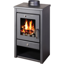 Soba pe lemne, Victoria 05, Deluxe SM, 7 kW, clasa A, camerea de ardere captusita cu samota, negru