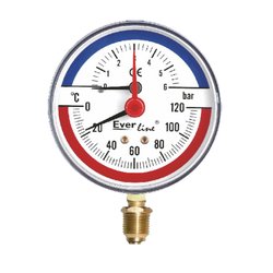 Termomanometru 6 bar Everline, vertical