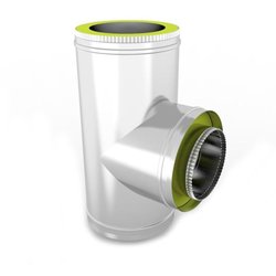 Teu la 90 neizolat din inox pentru cos de fum, diametru 250 mm