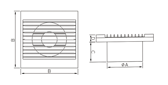 Dimensiuni ventilator casnic Dospel Styl S