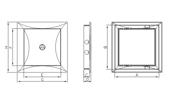 Dimensiuni usa de acces Dospel DR 150x200