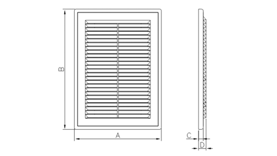 Dimensiuni grila ventilatie Dospel D 180x250 RW