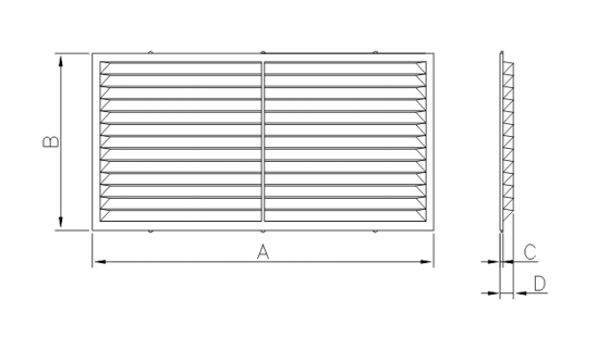 Dimensiuni grila ventilatie Dospel D 220x120 W